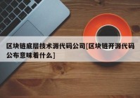 区块链底层技术源代码公司[区块链开源代码公布意味着什么]